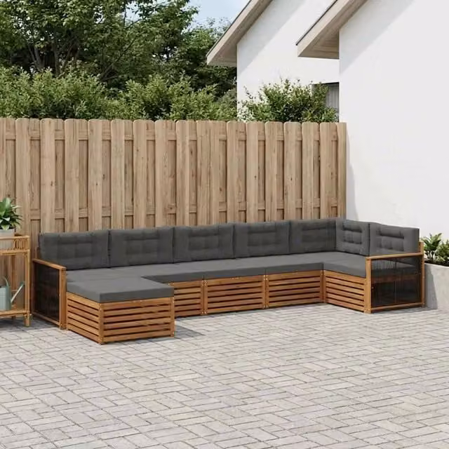 Set di divani da esterno 7 pz Naturale e Antracite 3383625