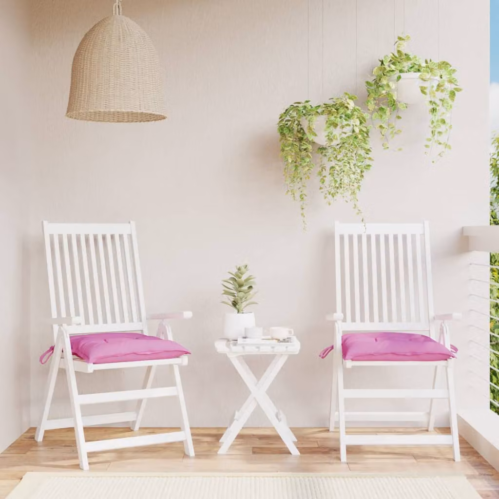 Set di 2 cuscini per sedia vidaXL rosa in tessuto idrorepellente, forma quadrata, L 40 cm x P 40 cm x H 7 cm