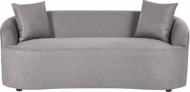 Divano Beliani a 2 posti con forma ovale e stile organico, rivestito in tessuto beige e grigio con struttura in legno massiccio, L: 175 cm, P: 80 cm, H: 68 cm – 1