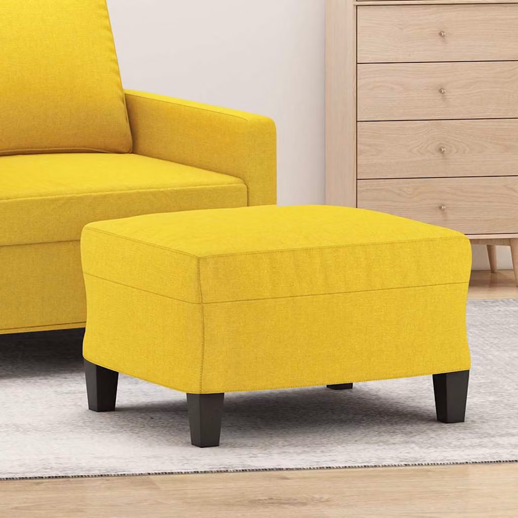 Poggiapiedi vidaXL in tessuto giallo moderno L: 60 cm, P: 50 cm, H: 41 cm
