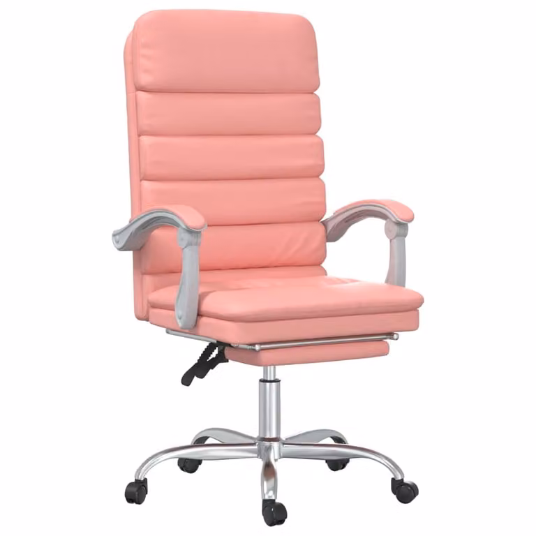 Poltrona da Ufficio Massaggiante Reclinabile rosa in Pelle finta