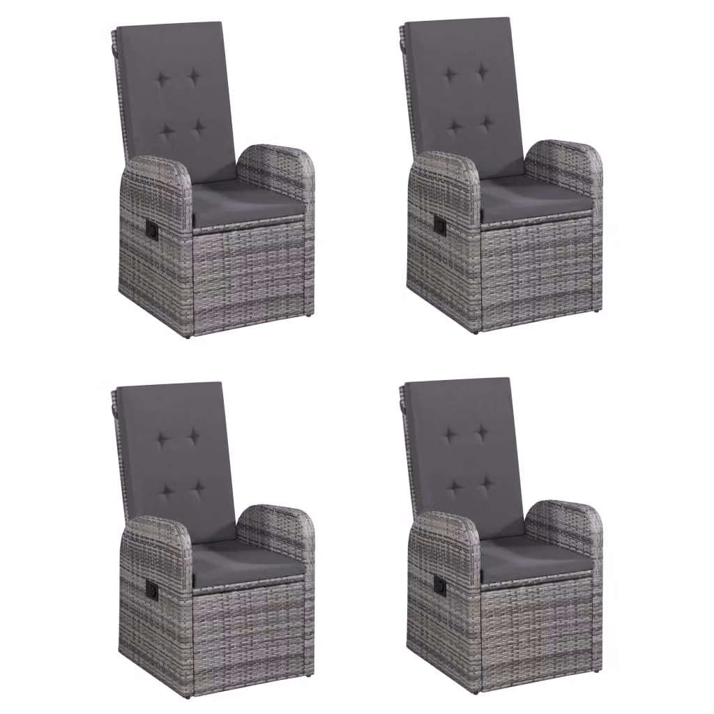 vidaXL set da pranzo da giardino 5 pezzi grigio