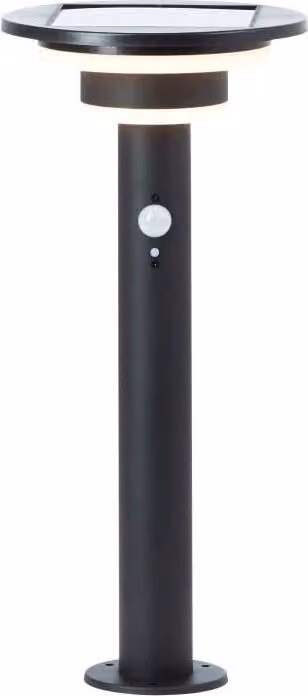 Lampada solare a LED per esterni, BRILLIANT GARVINA, sensore di movimento, acciaio inossidabile e plastica, 4 W, nero