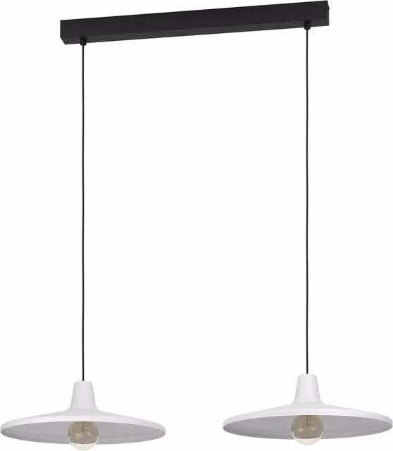 Lampadario a sospensione Eglo Miniere in metallo nero e grigio con 2 luci E27