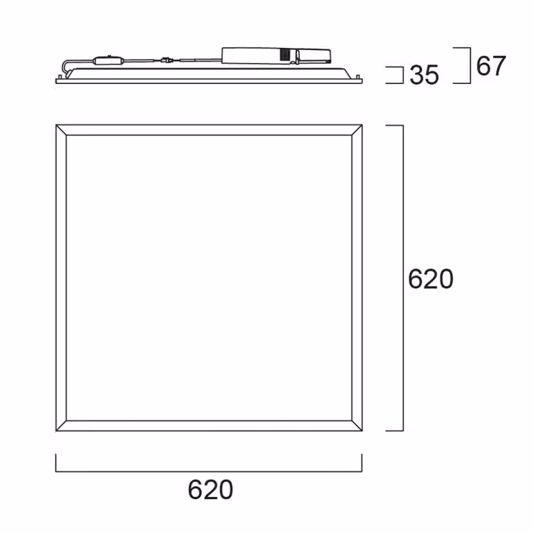 Sylvania Pannello da incasso a LED START, bianco, 62x62 cm, on/off CCT 33 W UGR19 START, Bianco / Opale, Studio / Ufficio, Metallo