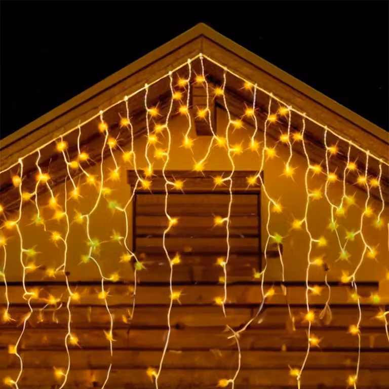 Catena luminosa a LED per decorazioni invernali, 10 metri, luce bianco caldo, 24 LED