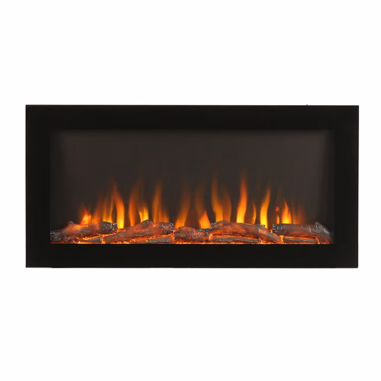 Camino Elettrico Moderno a Parete Nero da 32" -  Edge  - ECOSO by Hudson Reed