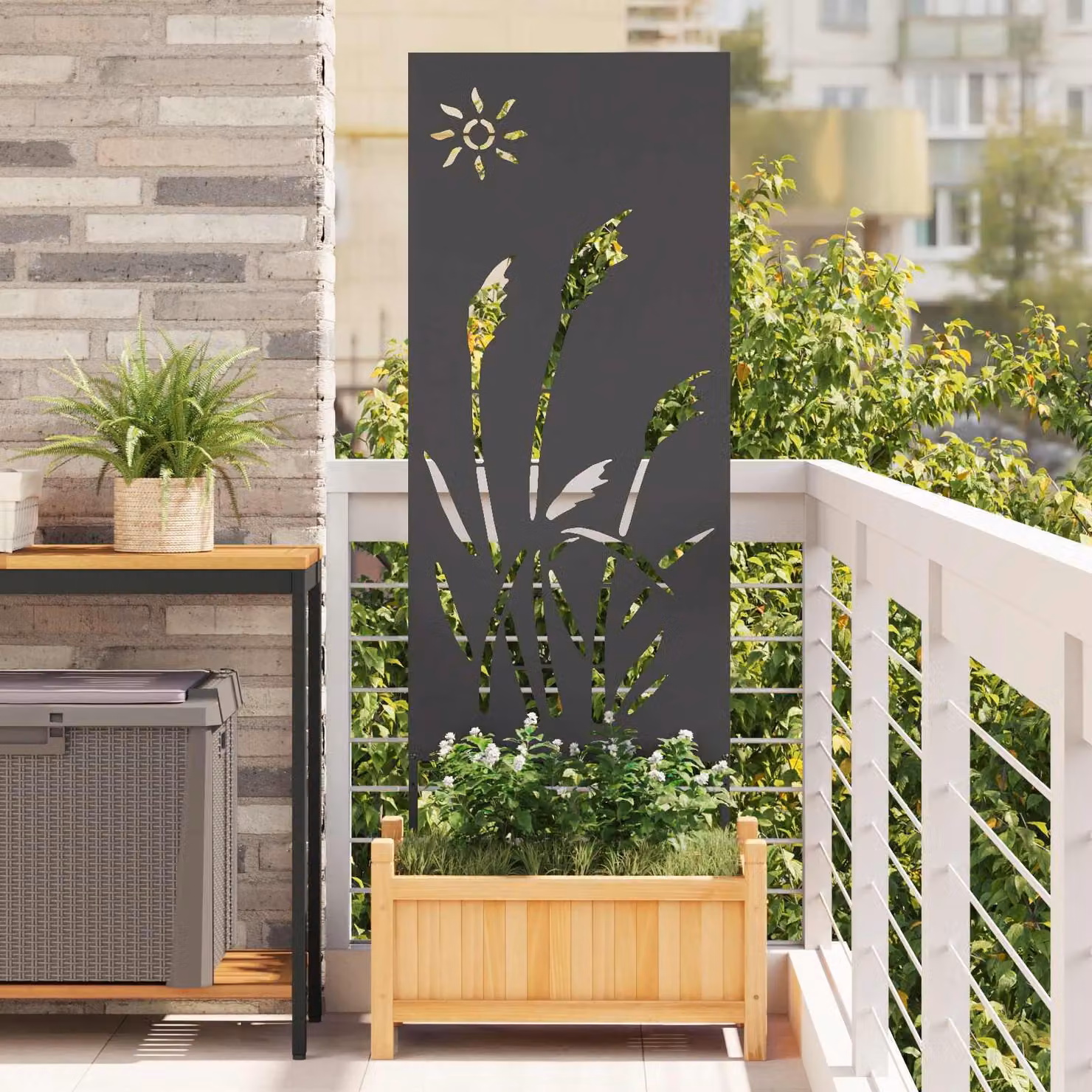 Schermo per privacy in giardino Traforo Nero 50 x 140 cm