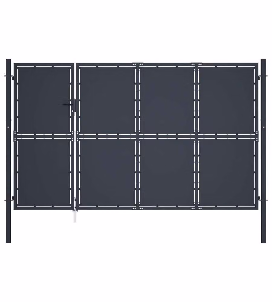 Cancello per Giardino in Acciaio 350x200 cm Antracite 144540