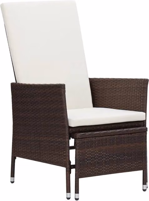 Set Divani da Giardino 3 pz con Cuscini in Polyrattan Marrone 3059372