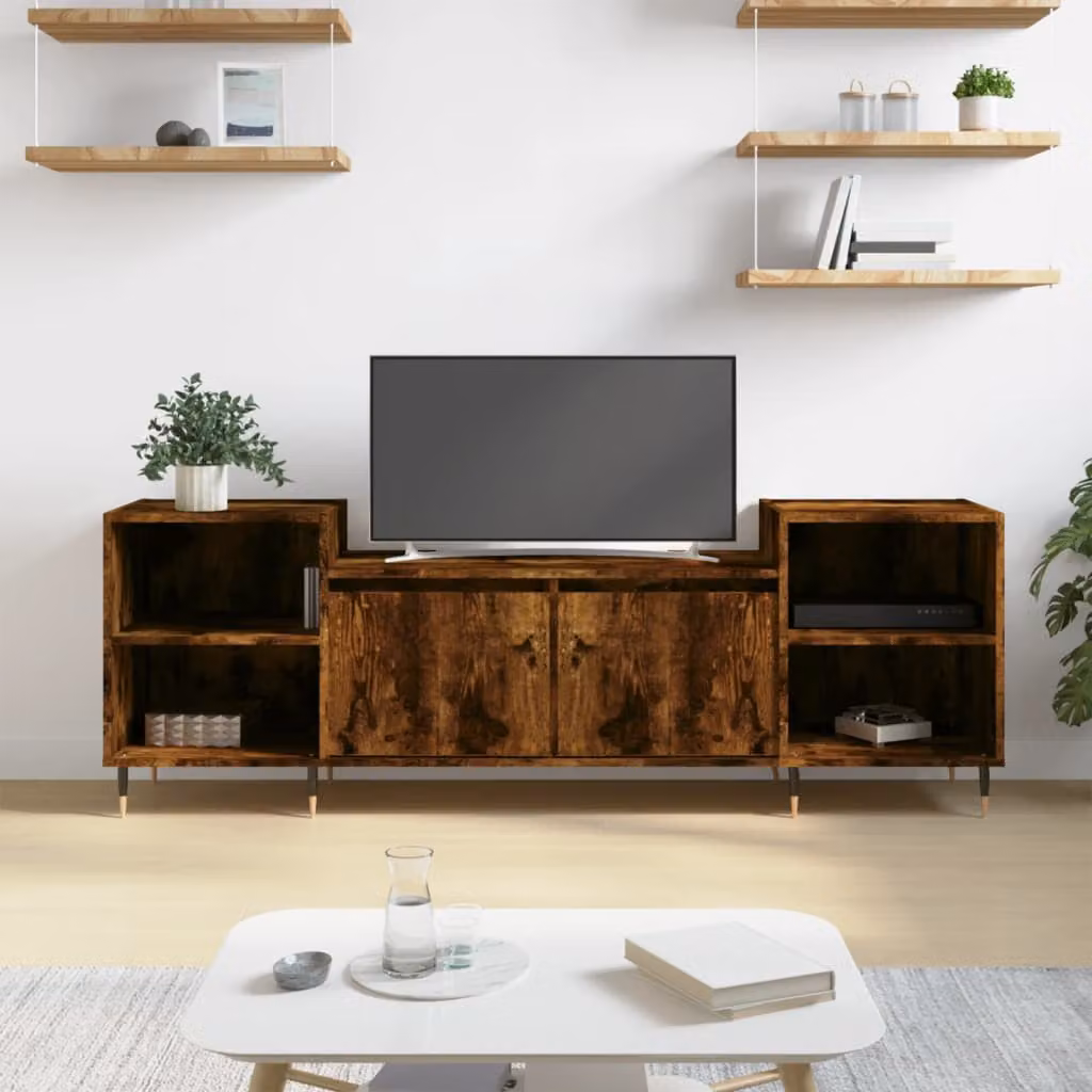 Mobile TV vidaXL in Rovere Fumo, L 160 x P 35 x H 55 cm