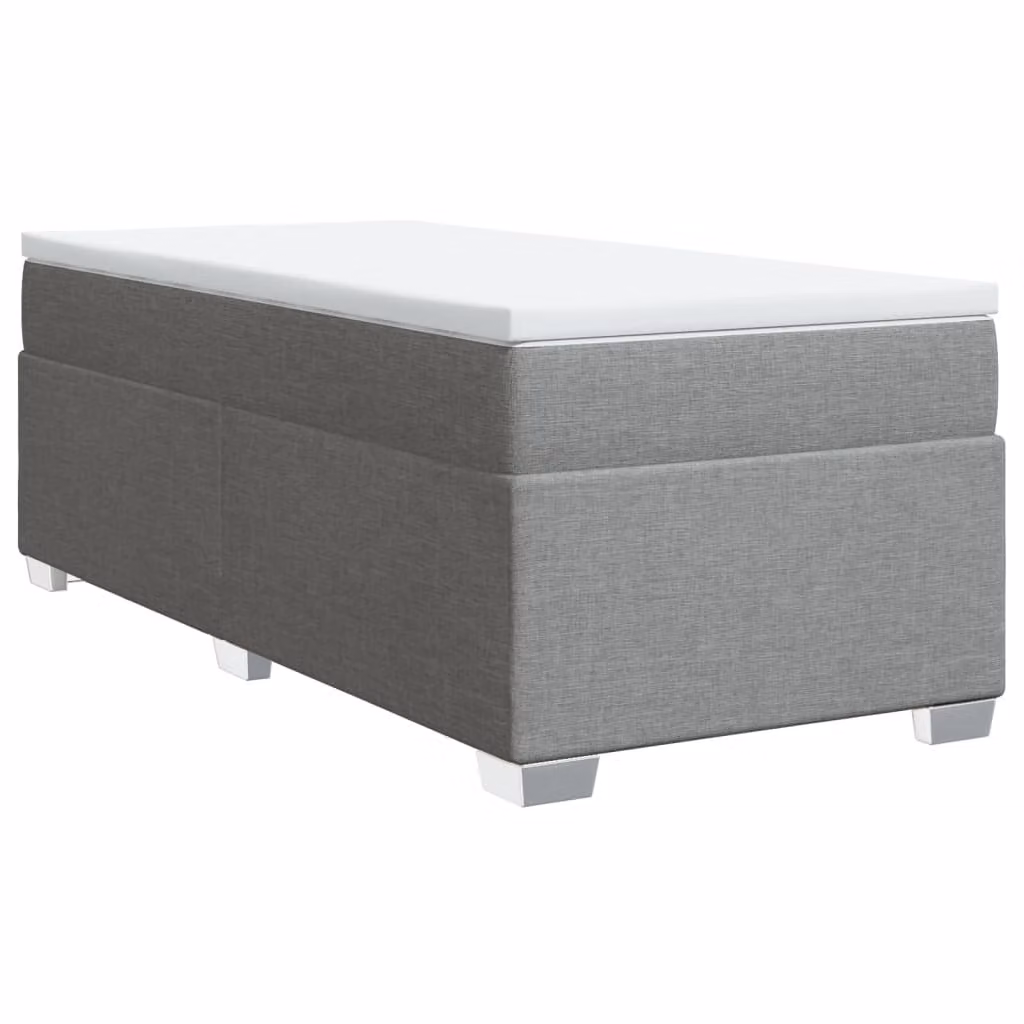 Giroletto a Molle con Materasso Grigio Chiaro100x200 cm Tessuto