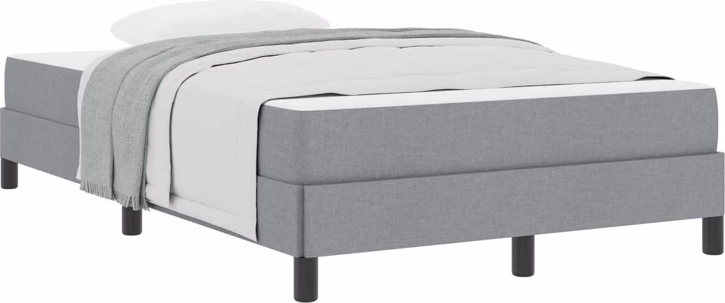 Letto a molle con materasso Grigio chiaro 120 x 200 cm Tessuto