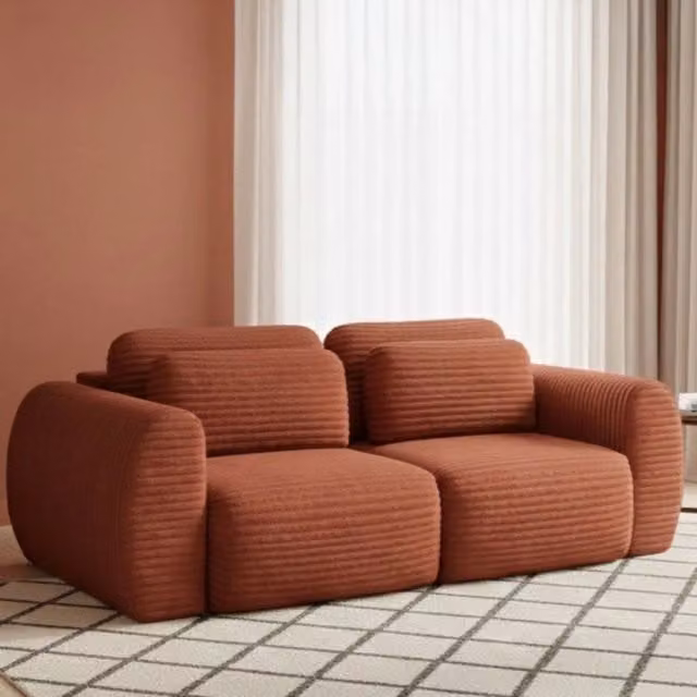 Divano Letto 2 Posti con Contenitore Golgi DMORA Rosso, L: 266 cm, P: 121 cm