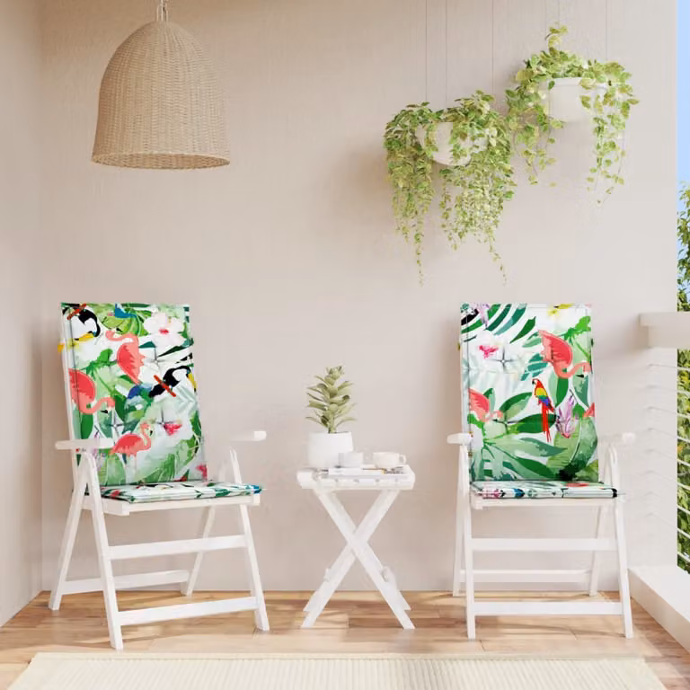 vidaXL Set di 2 Cuscini per Sedie Multicolore in Poliestere, L 120 cm x P 50 cm x H 3 cm