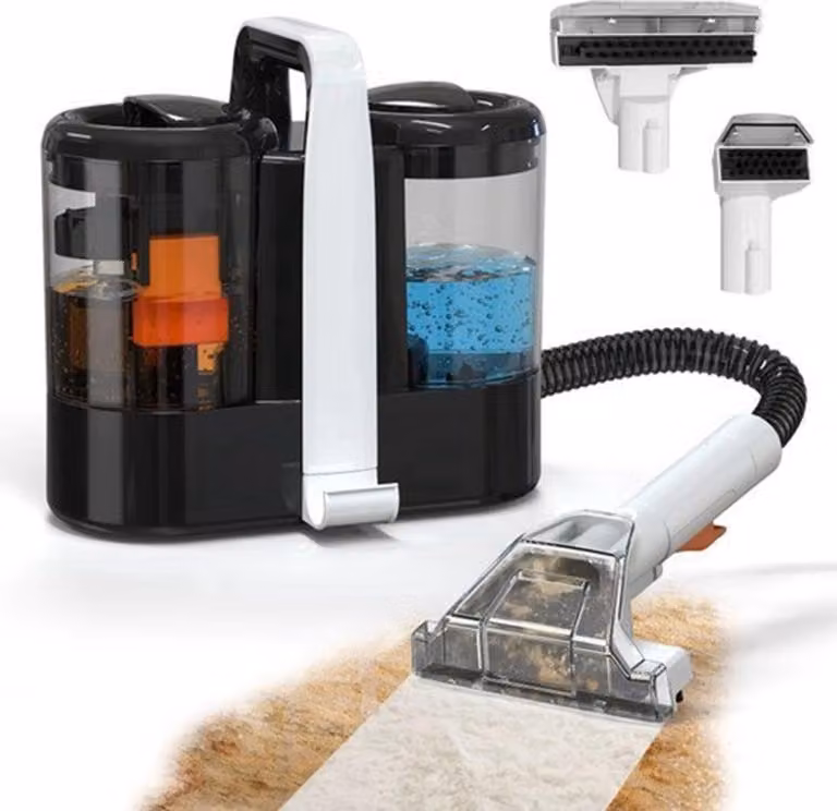 Aspirapolvere per tappeti - portatile - 600 W - potenza di aspirazione 15 kPa - per uso umido e asciutto - serbatoio dell'acqua doppio