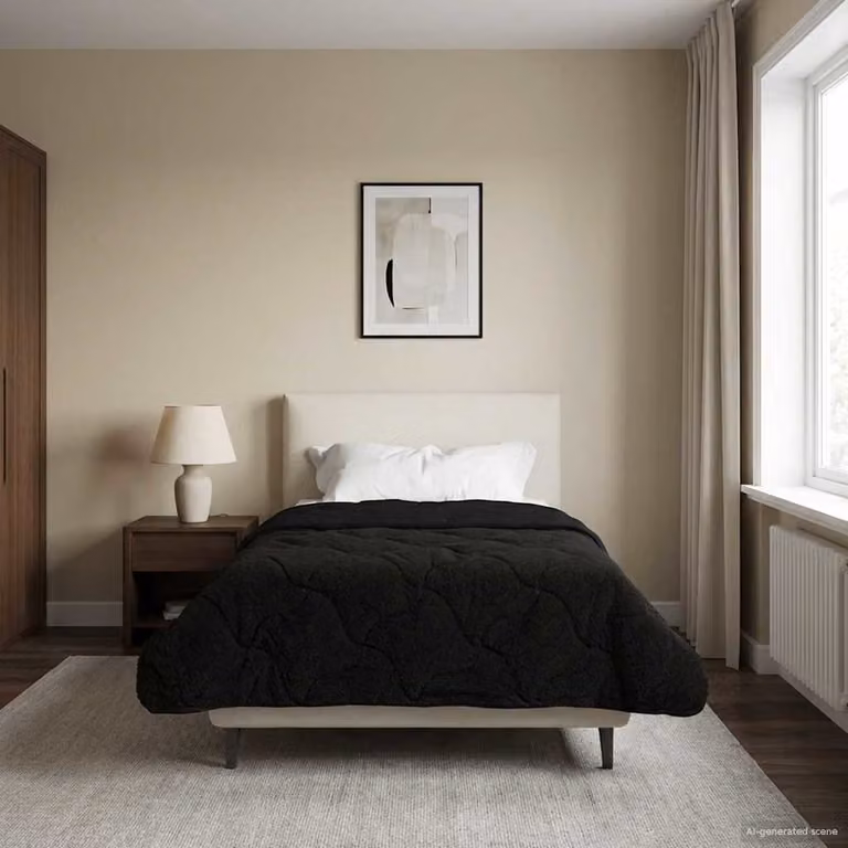 Piumino estivo traspirante e reversibile vidaXL in microfibra nero L/P/H: 140 x 200 cm