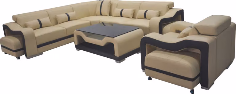 Ledercouch Eckgarnitur Sofa Tisch Ecke Sitzgarnitur Design Ledersofa Couch USB