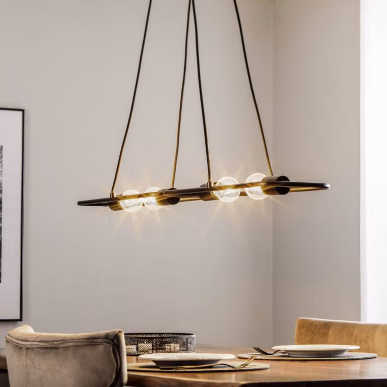 Lampada a sospensione Tornike Lucande, dimmerabile, Nero, Soggiorno / Sala da pranzo, Metallo, Design, Lampada a sospensione