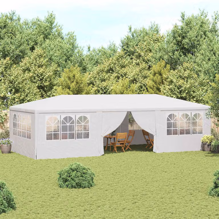 Gazebo Professionale vidaXL con Pareti e Finestre Bianco 4x9 m
