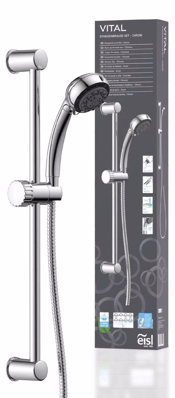 Set di soffioni a stelo EISL VITAL, cromato