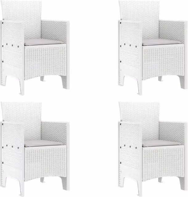 Sedia da Giardino 4 pz | Sedie da Esterno Bianco 53 x 49 x 85 cm Polipropilene