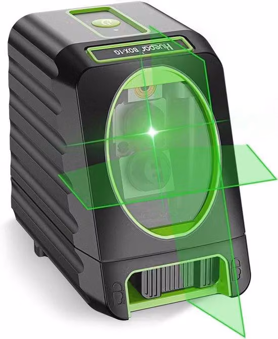 Livella laser autolivellante verde - Laser a linee incrociate da 45 m/150 ft con fissaggio magnetico flessibile