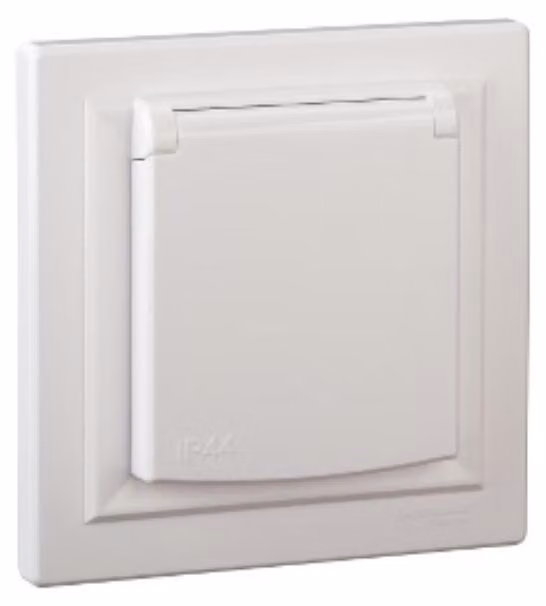 Presa singola con messa a terra IP44 bianco Asfora EPH2800621