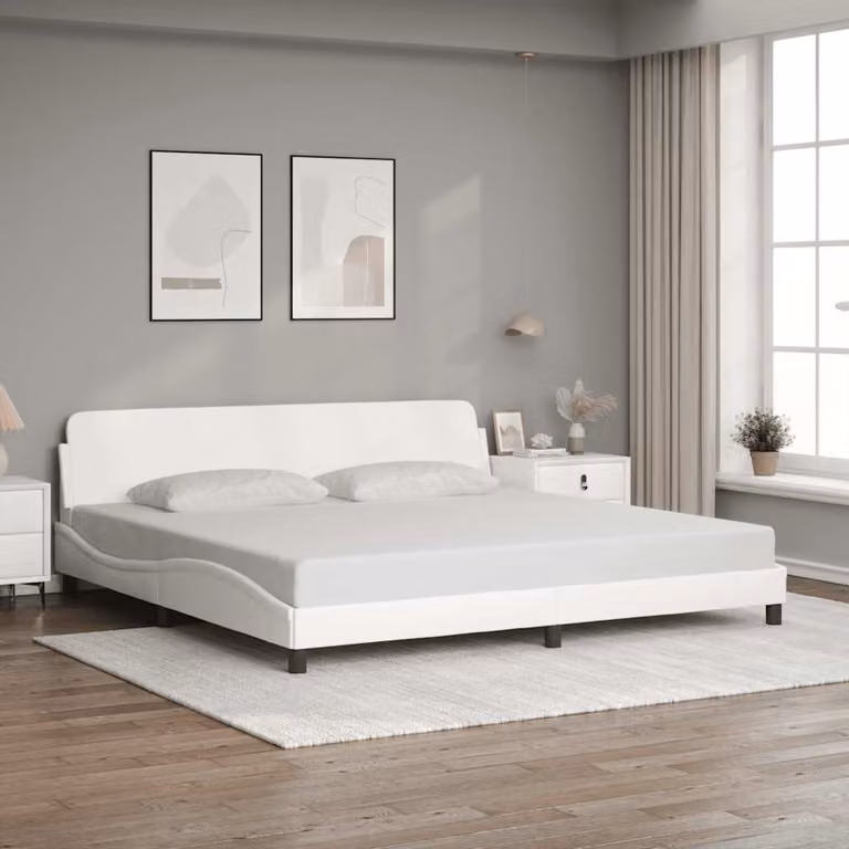 Giroletto Dover vidaXL in similpelle bianco 200x200 cm
