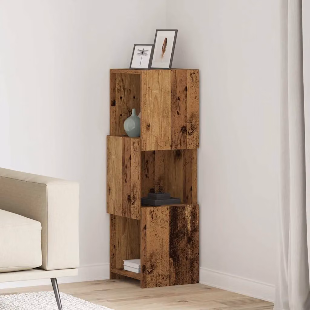Mobile angolare vidaXL in legno ingegnerizzato color marrone, L/P/H: 30,5 x 30 x 95 cm