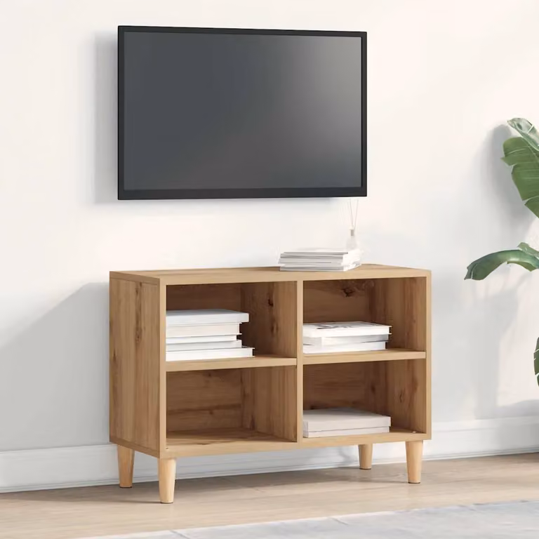 Mobile TV vidaXL moderno in legno color rovere marrone L: 69,5 cm, P: 30 cm, H: 50 cm
