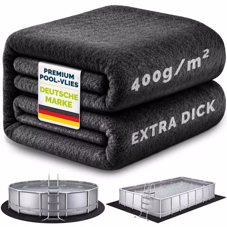 tillvex® Telo protettivo premium per piscine, rettangolare, 480x250 cm | Adatto per piscine fino a 450x220 cm | Telo geotessile per il fondo della piscina | Telo per piscina tagliabile | Telo protettivo per il fondo della piscina | Telo resistente per il