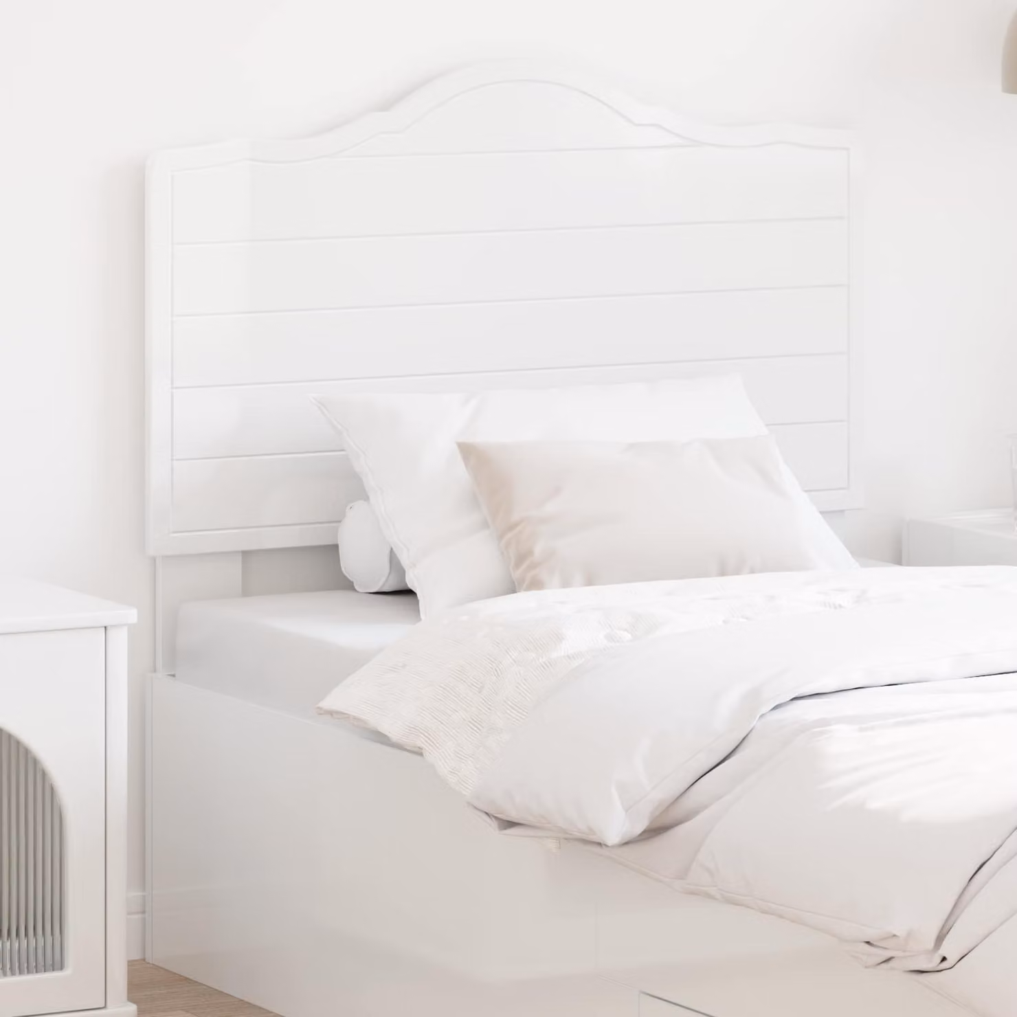 Testiera per letto moderna vidaXL in legno ingegnerizzato bianco lucido