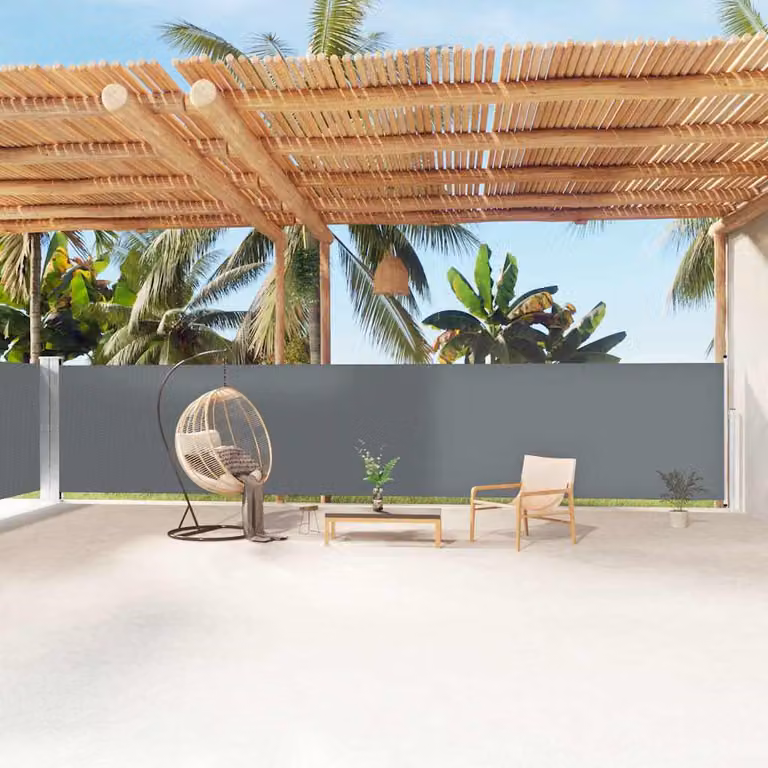 vidaXL Tenda da Sole Laterale Retrattile Antracite in Poliestere L: 1200 cm, H: 160 cm