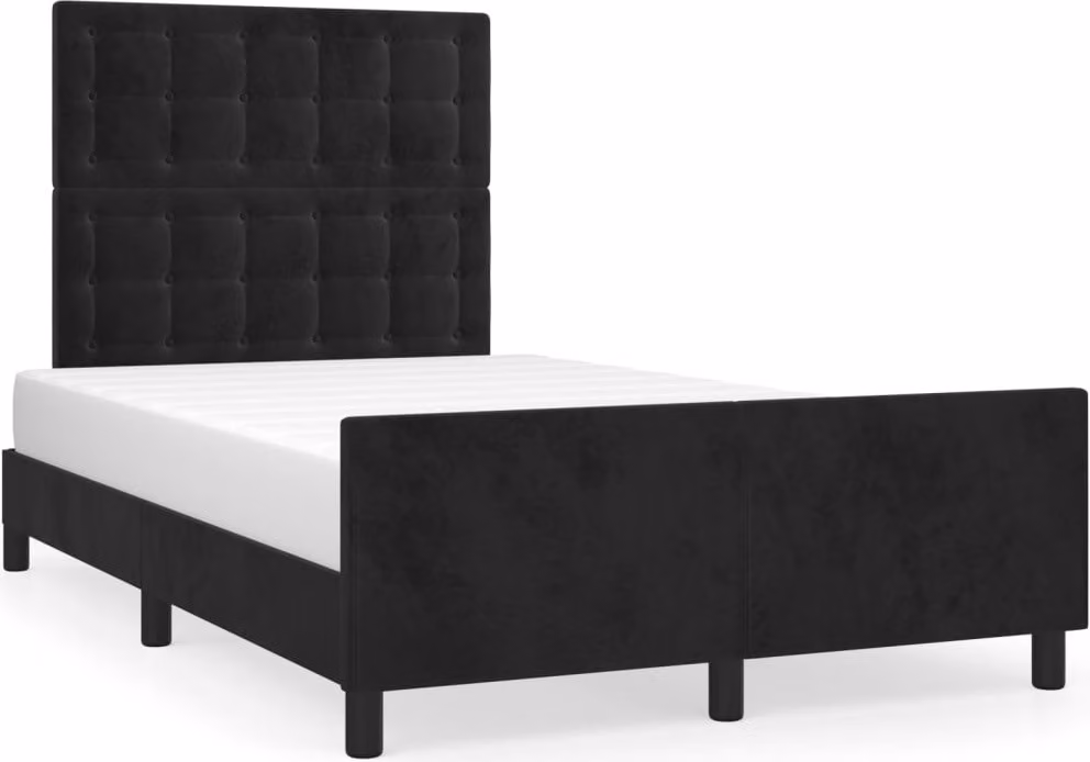 Giroletto senza Materasso Nero 120x200 cm Velluto