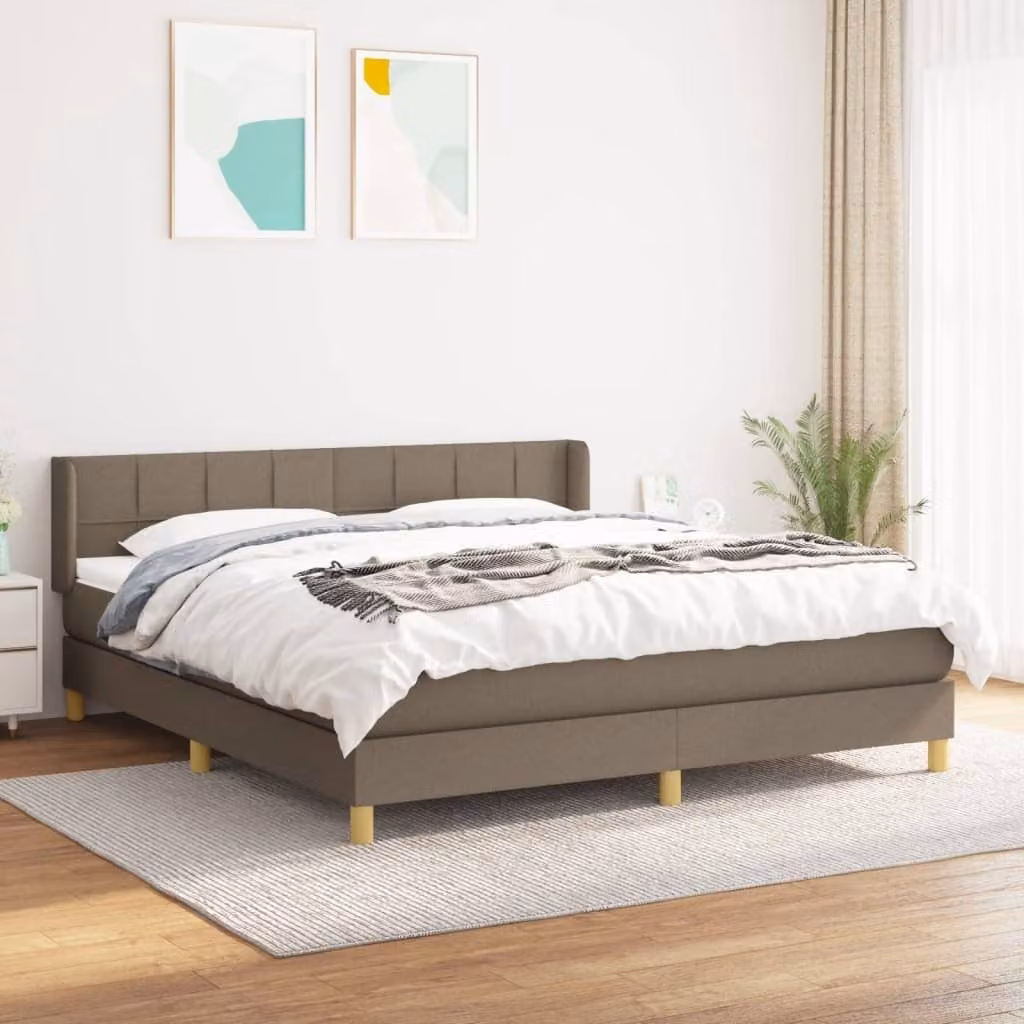 Maison Exclusive - Giroletto a Molle con Materasso Tortora 180x200 cm in Tessuto