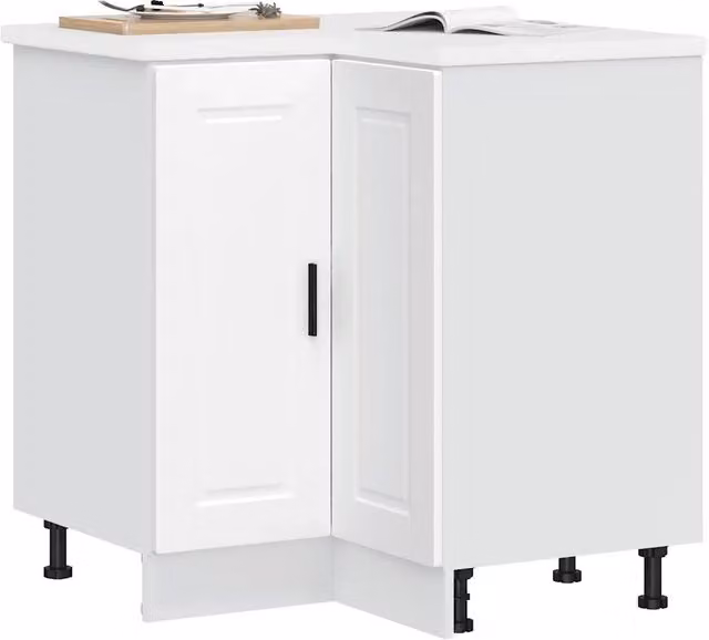 Mobile Angolare da Cucina Design Mania Bianco Opaco in Legno Multistrato