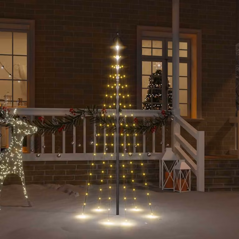 Albero di Natale vidaXL con 108 LED Bianco Caldo, Altezza: 180 cm