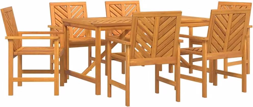 Set da Pranzo per Giardino 7 pcs Marrone