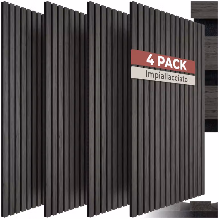 Pannelli acustici Sonic Wall II tectake effetto legno in MDF colore nero