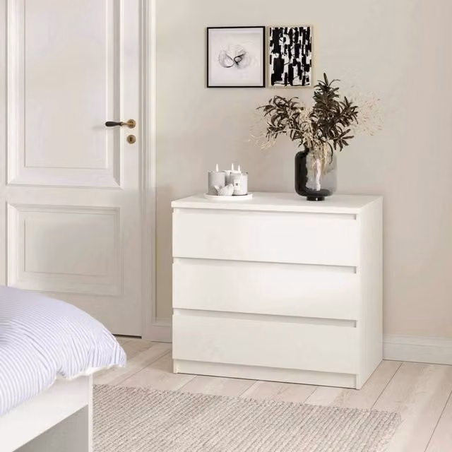 Cassettiera Artic DMORA bianca per camera da letto e soggiorno L 77 cm x P 50 cm x H 70 cm
