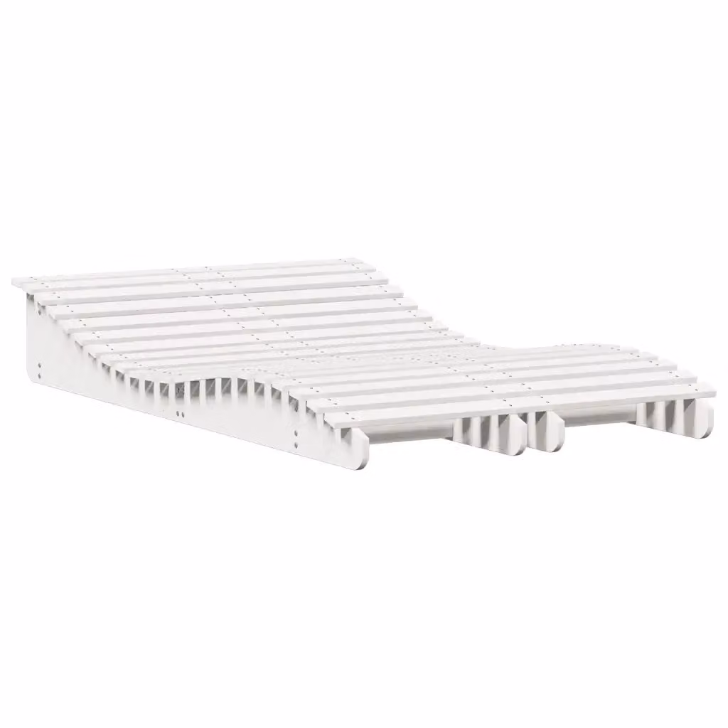 Set di 2 lettini prendisole vidaXL in legno di pino bianco per giardino e terrazzo L: 205 cm, P: 60 cm, H: 31,5 cm – 2