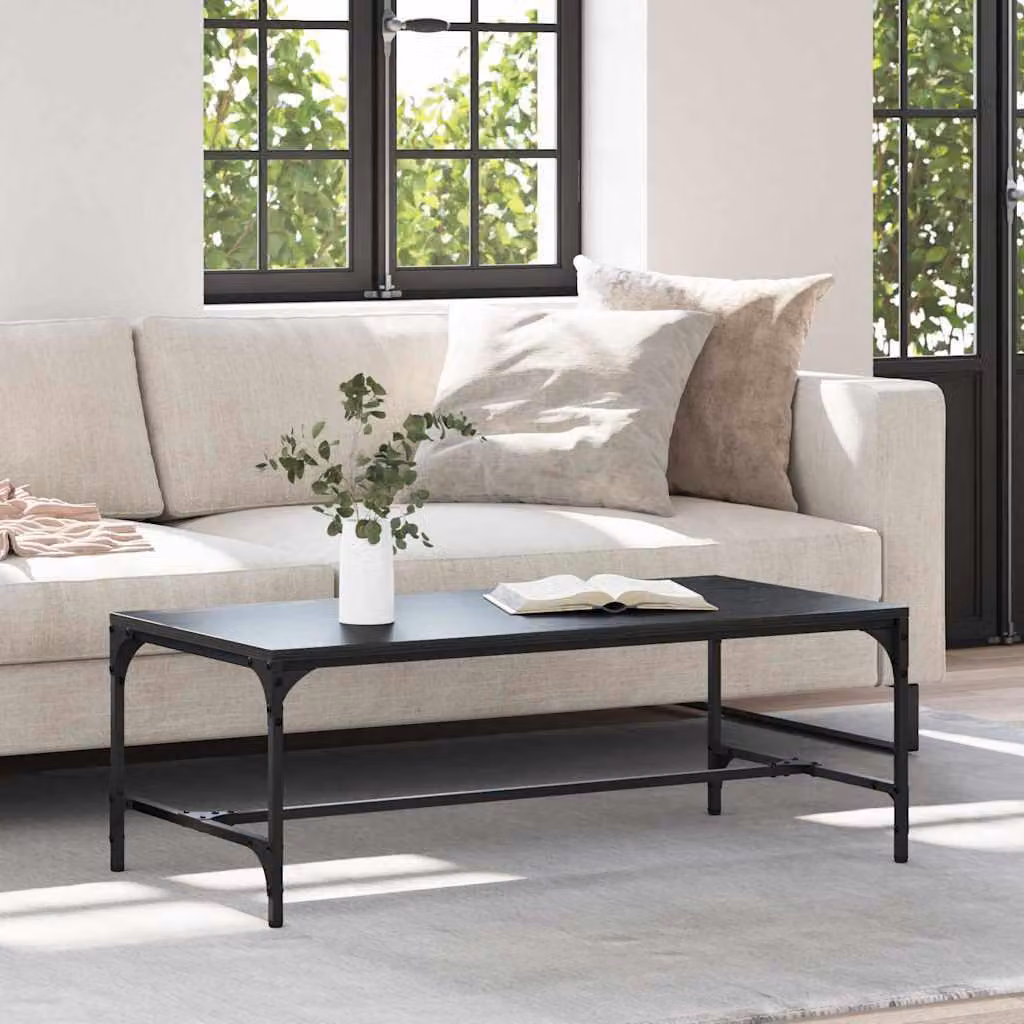 Maison Exclusive - Tavolino nero effetto rovere 100 x 50 x 35 cm Materiale ligneo