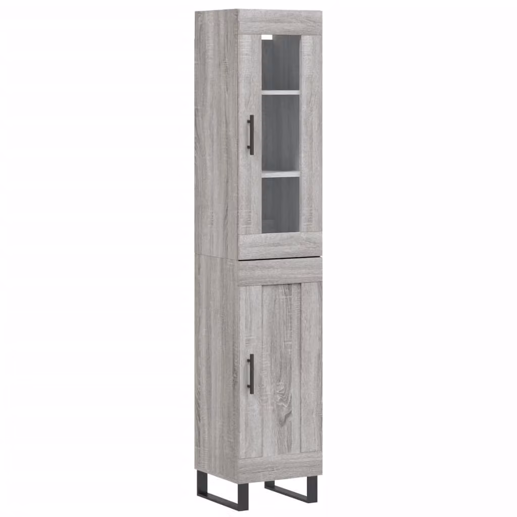 Credenza Grigio Sonoma 34,5x34x180 cm in Legno Multistrato