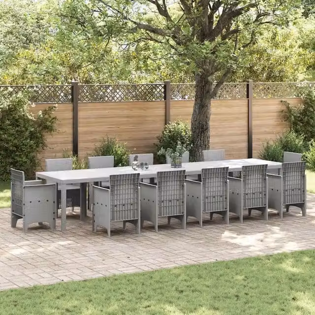 Tavolo da Giardino Grigio chiaro 400 x 100 x 73 cm polyrattan 3378531