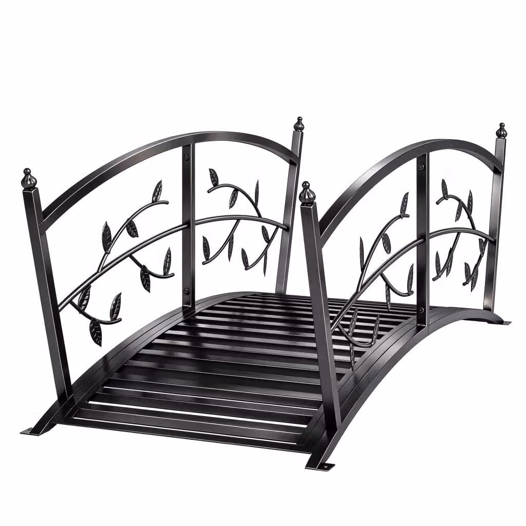 Ponte da Giardino Minimal in Acciaio Nero L: 1.2 m – 2