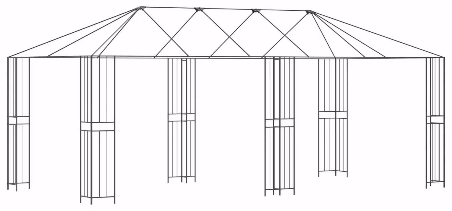 Struttura Gazebo 6 x 3 m Nero Acciaio