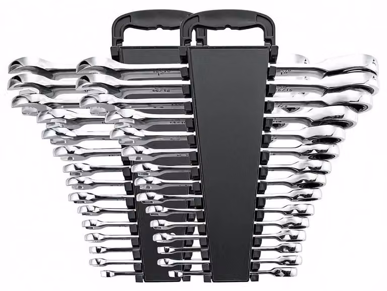 Set di chiavi a bussola e a tubo combinate - 30 pezzi - Misura SAE da 0,6 a 2,5 cm - Misura da 8 a 24 mm - Acciaio Cr-V - Custodia per utensili color verde militare