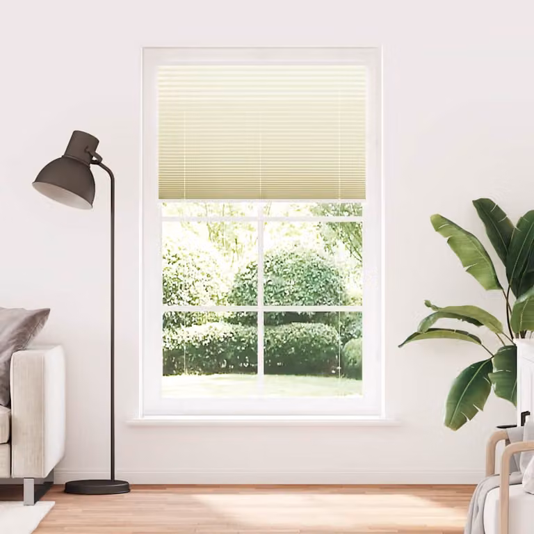 vidaXL Tenda Plissettata Crema 120x200 cm Larghezza Tessuto 119,4 cm