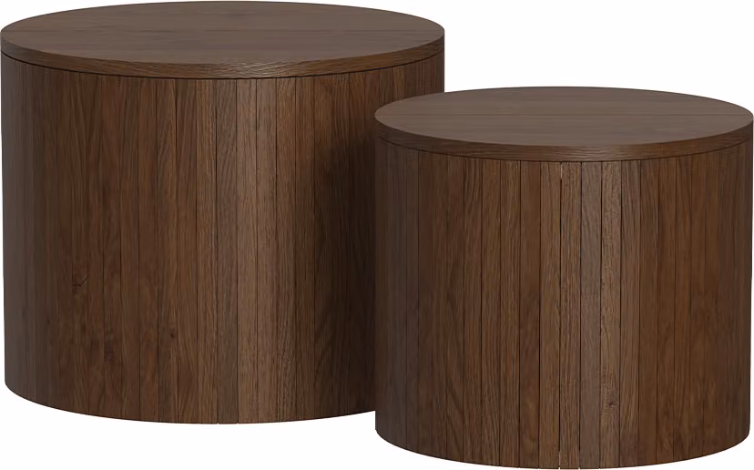 Set di tavolini Vicco Tavilo Noce 48 x 48 cm 2 parti, Model 55193